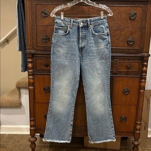 We The Free Cropped Raw Hem Straight Leg Jeans